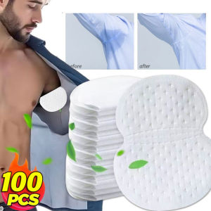 YESPERY 100Pcs Disposable Underarm Armpit Sweat Pads Sweat-absorbing Patch Summer Deodorants Non-woven Cotton Pads Breathable Ultra-thin