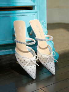 Josiny | Summer Polka Dot Bow Pointed Heels New 2026 Elegant Style