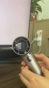 Mini Fan Handheld High Speed Wind with Digital LED Display 100 Gears Air Conditioner Bladeless Cooling Fan Portable Turbo Fan Desktop Fan USB Rechargeable Pocket Fan Outdoor Hand Fan