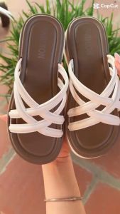 Dép Lê nữ Quai Ngang nhựa dẻo Đế Cao 5cm Sang Trọng Nhẹ Êm Thoáng khí chống trơn