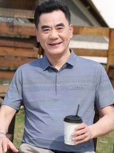 Loose Ice Silk Short Sleeve Polo Shirt for Middle-Aged Men Business Casual Style Summer T-Shirt Comfortable Breathable Menswear