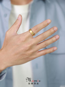 แหวนเหล็กไทเทเนียมสําหรับทุกเพศพร้อมดีไซน์เก๋ไก๋เรียบง่าย สไตล์ไม่ซีดจาง แรงบันดาลใจจากญี่ปุ่นและเกาหลีใต้สําหรับคนรักแฟชั่น