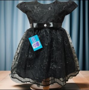 Gaun pesta anak perempuan brokat mutiara usia  2-6 tahun