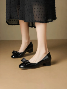 Reemoor | Round Toe Bow Accent Shallow Fall New Ladies Wedges