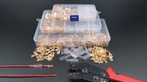 135/360/1051PCS Crimp Terminals Insulated Male and Female Wire Connector Electrical Wire Spade Connectors Insulated Sleeves Kit