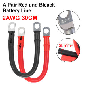 Battery Inverter Cable 2/4AWG 30/50cm Stranded Copper Wire New Energy Vehicle Motorcycle Solar RV Battery Connection Cable