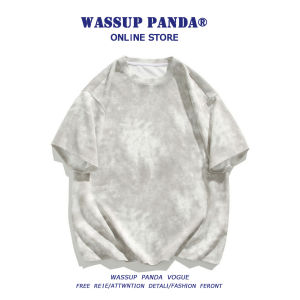 Áo Thun Nam Mùa Hè Ice Silk Tie Dye Loose Casual round Neck Short Sleeve T-shirt WASSUP PANDA Ống Rộng Thoải Mái Thoáng Khí