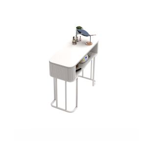 Economic White Glass Nail Table Full Set Simple Luxury Nail Salon Desk Storage Function Cream Style Single Person Desk