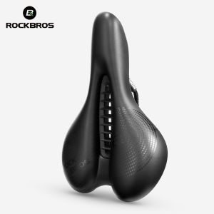 【Local Delivery】ROCKBROS Bicycle Saddle Hollow Breathable Shockproof MTB Road Bike Saddle PU Leather Waterproof Shockproof Cycling Seat Cushion