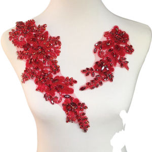 Phụ Kiện Trang Phục Biểu Diễn Váy Trang Trí Màu Đỏ Đính Đá Rhinestone Thủ Công Váy Dài Trang Trí Cho Tiệc Sinh Nhật Mùa Hè