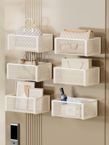 Magnetic Storage Organizer for Masks and Keys Mountable on Door