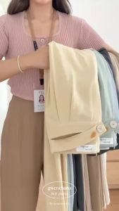 janunstudio • GWENCHANA belt pants 7 สี (กางเกงขายาว เควนชานา) - พรางหุ่น เพรียวสูง ผ้านุ่มเด้ง ผ้าเย็น ไม่ยับง่าย !