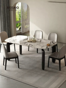 Natural Luxury Stone French Designer Modern Minimalist Dining Table