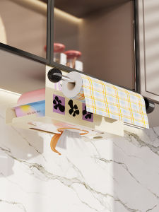 Kitchen Tissue Holder Rack Wet Wipes Storage Box Hanging Cabinet Inverted Paper Box Tissue Holder Special Purpose Storage Rack
