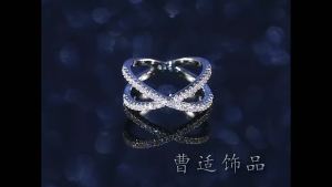 Huitan Luxury Cross X Shape Women Engagement Ring Full Paved CZ Stone Silver Color Elegant Simple Female Jewelry Ring Hot Sale