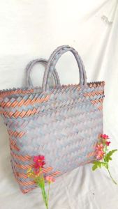 Tas lurik anyaman besar ukuran 30x10x30 | tas jinjing belanja ke pasar