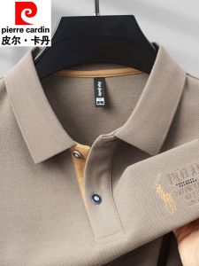 Pierre Cardin Mens Polo Shirt Pure Cotton Long Sleeve Business Casual Short Sleeve Turn-down Collar Summer New Arrival