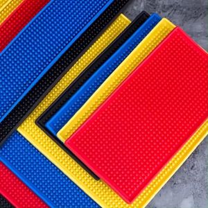 Thick Strong Grip Bar Table Placemat Counter Anti Slip Rubber Mat Cocktail PVC Coaster Insulation Thickened Service Spill Drip Tray TH