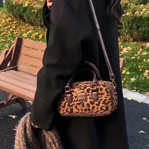 Luxury Brand Women Bag 2024 Winter Handbag Phone Purse Fashion Hobo Bag Satchel Retro Leopard Print Lady Shoulder Crossbody Bags