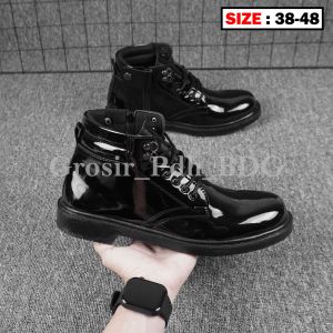 Sepatu Pdh Pria Dinas Kerja kantor Security TNI Polri Satpam tali Resleting Size 38-48