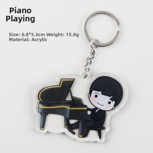 Musical Instrument Themed Acrylic Keychain