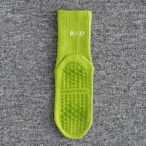 Cotton Breathable Mid-calf Yoga Socks Solid Color Striped Anti-slip Sports Socks Pilates Socks Dance Fitness Training Socks