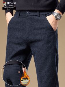 TUCANO | Warm Lined Fitted Straight Leg Thick Business Large Size Casual Pants