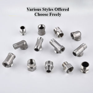 201 Stainless Steel 1/2" 3/4" BSP Male Female Thread Reducing Elbow Tee Coupler Butt Joint Plumbing Fittings