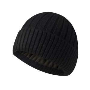 Fleece Knitted Hats Mens and Womens Winter Thickened Warm Cycling Cold Ear Protection Hat Solid Color Wool Pullover Beanie Hat
