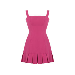 ชุดเดรสสั้นแขนกุดสีดำสไตล์ฝรั่งเศส MuuRos สำหรับผู้หญิงในฤดูร้อน ชุดเดรสสั้นเอวสูง ชุดเดรสสีดำสุดเท่