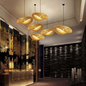 Bamboo Woven Unconventional Style Japanese Creative Pendant Light