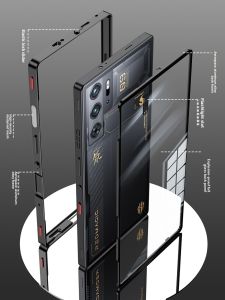 Thickened Metal Frame Transparent Glass Back Cover for Red Magic 10Spro+ 11Pro+ 8Spro Protective Case Full Cover Iron Hard Shell with