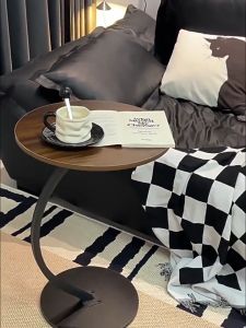 Coffee Table Small Round Table Side Sofa Livingroom Bedroom Storage Rack Balcony Meja Bulat Meja Teh Bedside Cabinet G形茶几边几