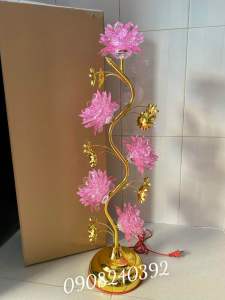 Đèn thờ led hoa sen 5 bông 75cm ( Cặp )