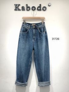Kabodo Womens Loose Fit Soft Denim Jeans European Style Dad Pants Straight Leg Harlan Slimming High Waist Long Trousers