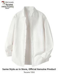 TUCANO | Cotton Retro Turn-Down Collar Long Sleeve Mens Shirt Loose Casual