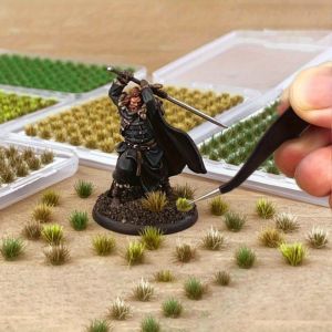 104pcs/pack Static Grass Tuft Model Grass Tufts Terrain Model Kit Static Scenery Model Miniature Shrubs Bushes for Train Landsc