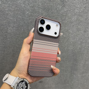 Luxury Frameless Carbon Fiber Kevlar Texture Phone Case for IPhone 18 Pro Max 17 16 15 14 13 for Magsafe Magnetic Charger Cover