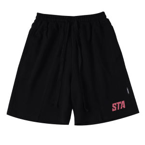 STA Summer 2024 Casual Basketball Shorts Mens American Style Heavy Fitness Sport Pants Five-Quarter Length Cotton Youth Fashion