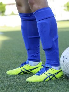 Nana Sports Non Slip Silicone High Elastic Football Shin Guard Fixed Foot Sock Breathable Mesh Bottomless Stocking Power Strip