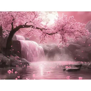 500 1000 1200 2000pcs Jigsaw Puzzle Cherry Blossom Waterfall Landscape Tree Scene For Adults Home Decor Family Game Gift