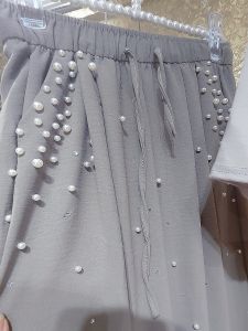 Luxury Sparkling Water Diamond Pearl Ice Silk Wide Leg Pants High Waist Commute Style Korean Fashion Long Pants Thin Model