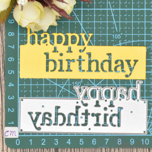 1pc Happy Birthday Words Letter Metal Cutting Dies for DIY Scrapbooking Album Greeting Card Making Paper Craft