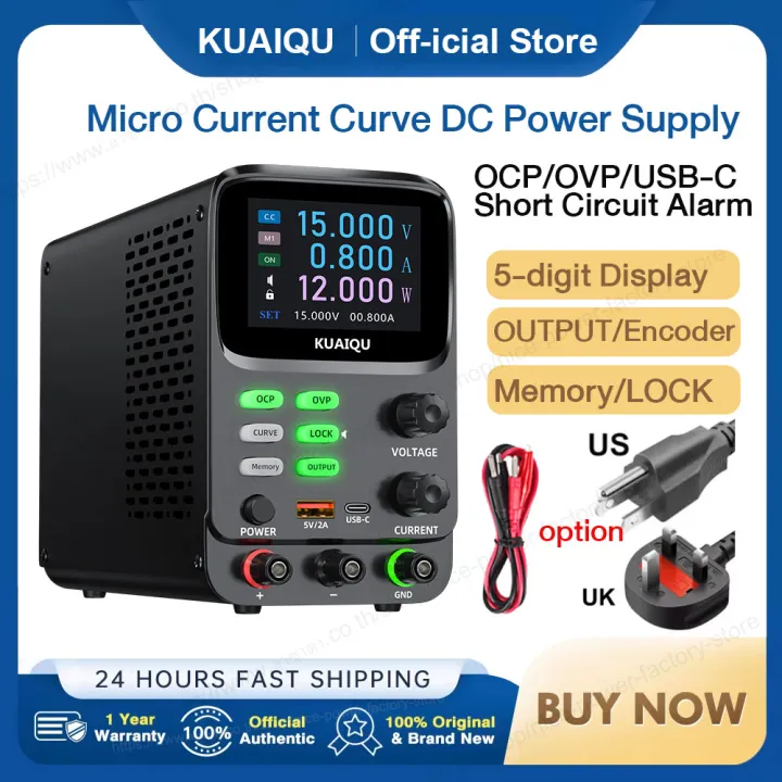 【Stok Malaysia】KUAIQU High Precision Current Testing 30V 10A Adjustable DC Power Supply with Microcurrent Output Switch Short Killer Hyperbolic Waveforms Storage Testing records for Lab , Chip testing DC power supply SPPS-K3010
