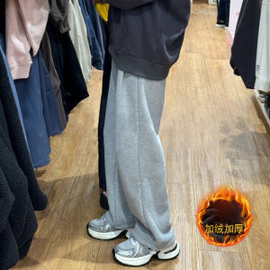 กางเกงวอร์มผ้าฝ้ายผสมโพลีเอสเตอร์ทรงหลวมสไตล์อเมริกันสำหรับฤดูใบไม้ร่วงและฤดูหนาวสำหรับผู้ชายและผู้หญิง กางเกงขายาวทรงหลวมสบายๆ สไตล์ลำลอง