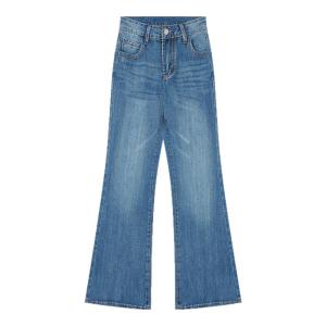 Deep Blue Denim Jeans Womens Autumn Winter Low Waist Wide Leg Loose Pants Versatile Micro Flared Long Trousers Trendy