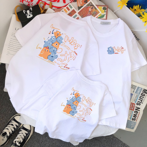 Summer 2025 Trendy Brand Popular Little Monster English Letter Short Sleeve T-Shirt Heavyweight Pure Cotton INS Style Casual Fashion