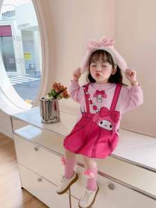 🎡🌈พร้อมส่ง‼️เดรสเด็กผู้หญิงลายเมโลดี้🦄🐞สีชมพู💖♥️สีสันสดใส🎁