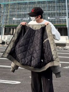Winter Handsome Style High-end American Retro PU Leather Jacket