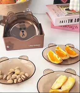 Line Friends Small Side Plate Desert Plate Snack Plate 8 pcs per Pack